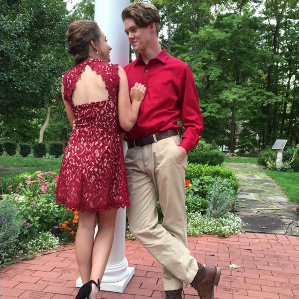 Francescas Red Fit and Flare Dress